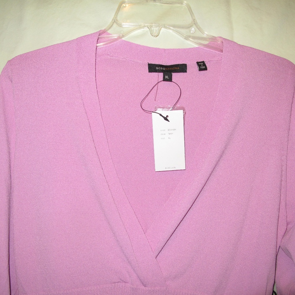 BCBG NWT Pink Blouse with Sequin/Beading XL